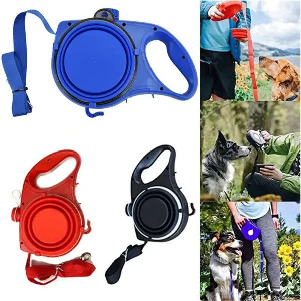Multifunction Pet Dog Leash – 4 in 1 with Water Bottle, Bowl & Waste Bag Holder - Image 2