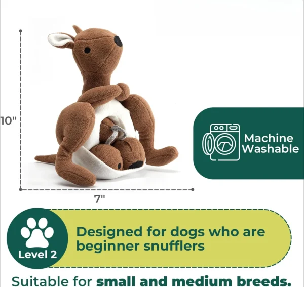Kangaroo Plush Dog Toy with Squeaker & Treat Pouch 🦘🐾 - Image 5