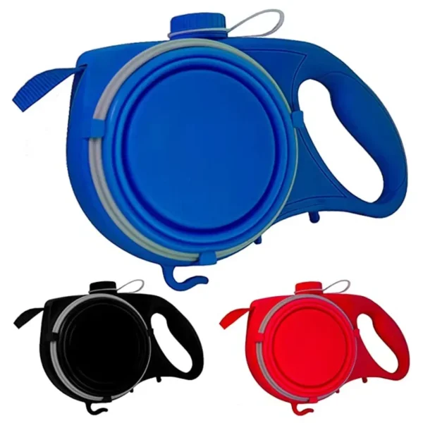Multifunction Pet Dog Leash – 4 in 1 with Water Bottle, Bowl & Waste Bag Holder