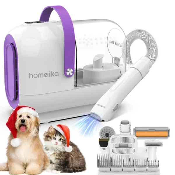 Homeika 3L Dog Grooming Kit – Silent Pet Vacuum with 99% Hair Suction