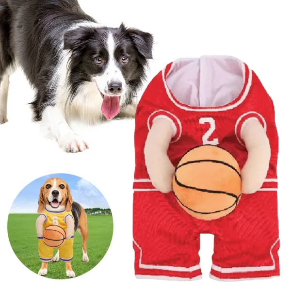 Dog Basketball Player Costume with Ball – Funny Pet Halloween Outfit - Image 2