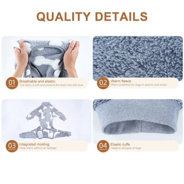 Soft Dog Pajamas – 4-Legged Warm Fleece - Image 5