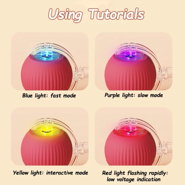2Pcs Smart Cat Interactive Rolling Ball with Faux Tail – Rechargeable Toy - Image 6