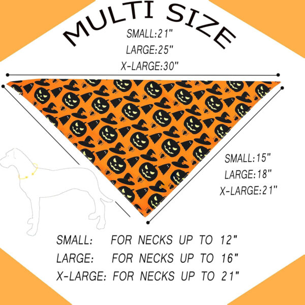 Halloween Dog Bandanas – Pumpkin & Spider Web Triangle Scarf - Image 7