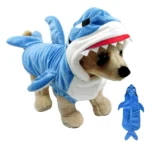 Cute Shark Dog Costume – Warm Fleece Pet Coat for Small Dogs & Cats