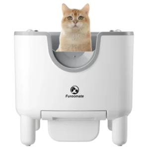 F6 Open-Top Self-Cleaning Cat Litter Box with Odor Control & Safety Sensors