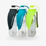 580ml dog water bottle with silicone bowl, easy squeeze design for travel, walks, and outdoor use. Portable, lightweight, and perfect for all pets.