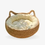 Handmade Cat Nest Bed – Woven Pet Bed with Detachable Cushion for All Seasons