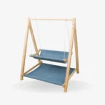 Double Layer Cat Hammock Bed – Breathable Wooden Cat Nest (Washable)