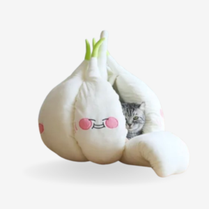 Pet Garlic Tent Bed – Warm Winter Cave Bed with Soft Cushion
