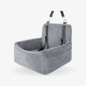 Cozy and secure pet car seat with memory foam, anti-slip base, and washable design—perfect for safe and stress-free travel.