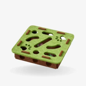 Interactive maze toy with tunnels and bell ball to keep cats active, mentally stimulated, and happily entertained indoors.