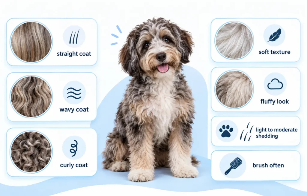 Mini Aussiedoodle Coat Type and Texture