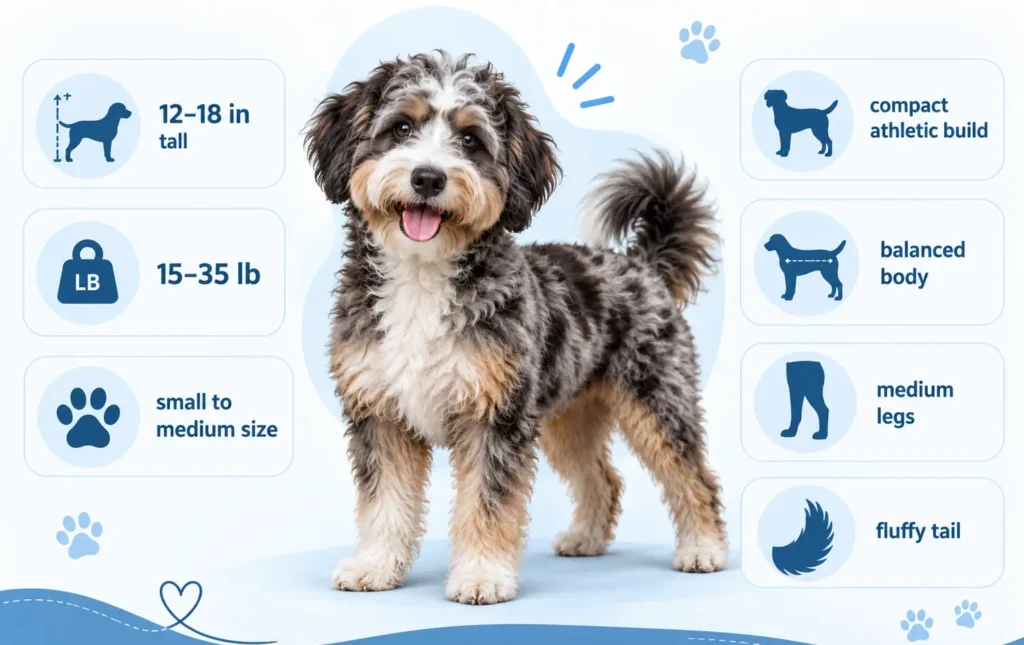 Mini Aussiedoodle Size and Body Shape