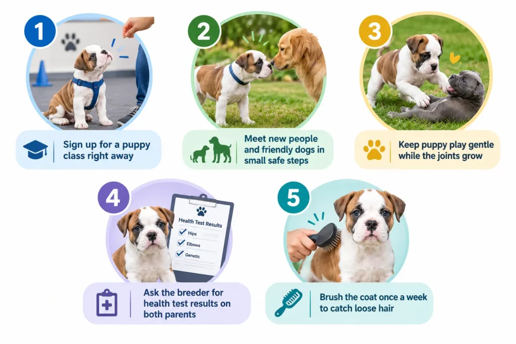5 quick tips for your first month of American Bulldog