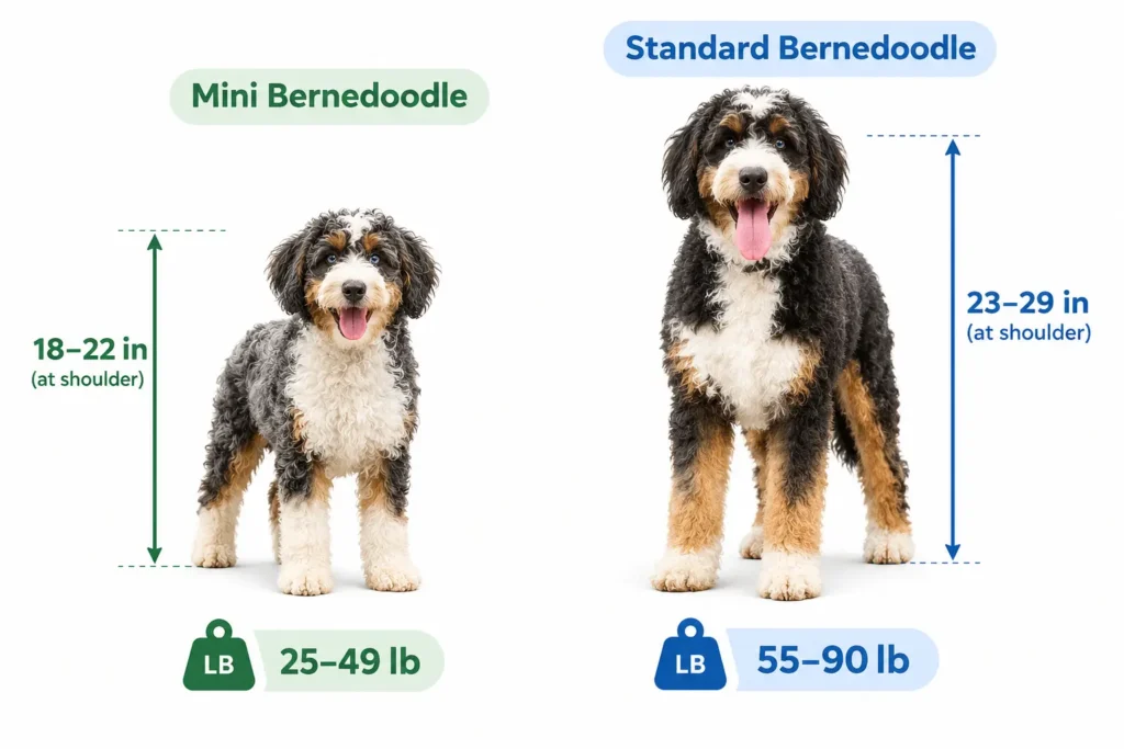 Mini vs Standard Bernedoodle Weight and Height Ranges image